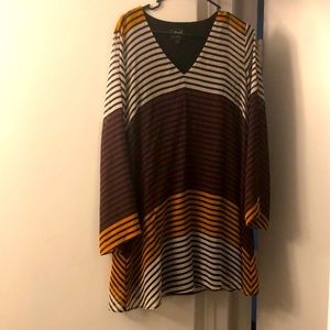 Multi mix colors of white,yellow and maroon,Length up to knees long sleeve